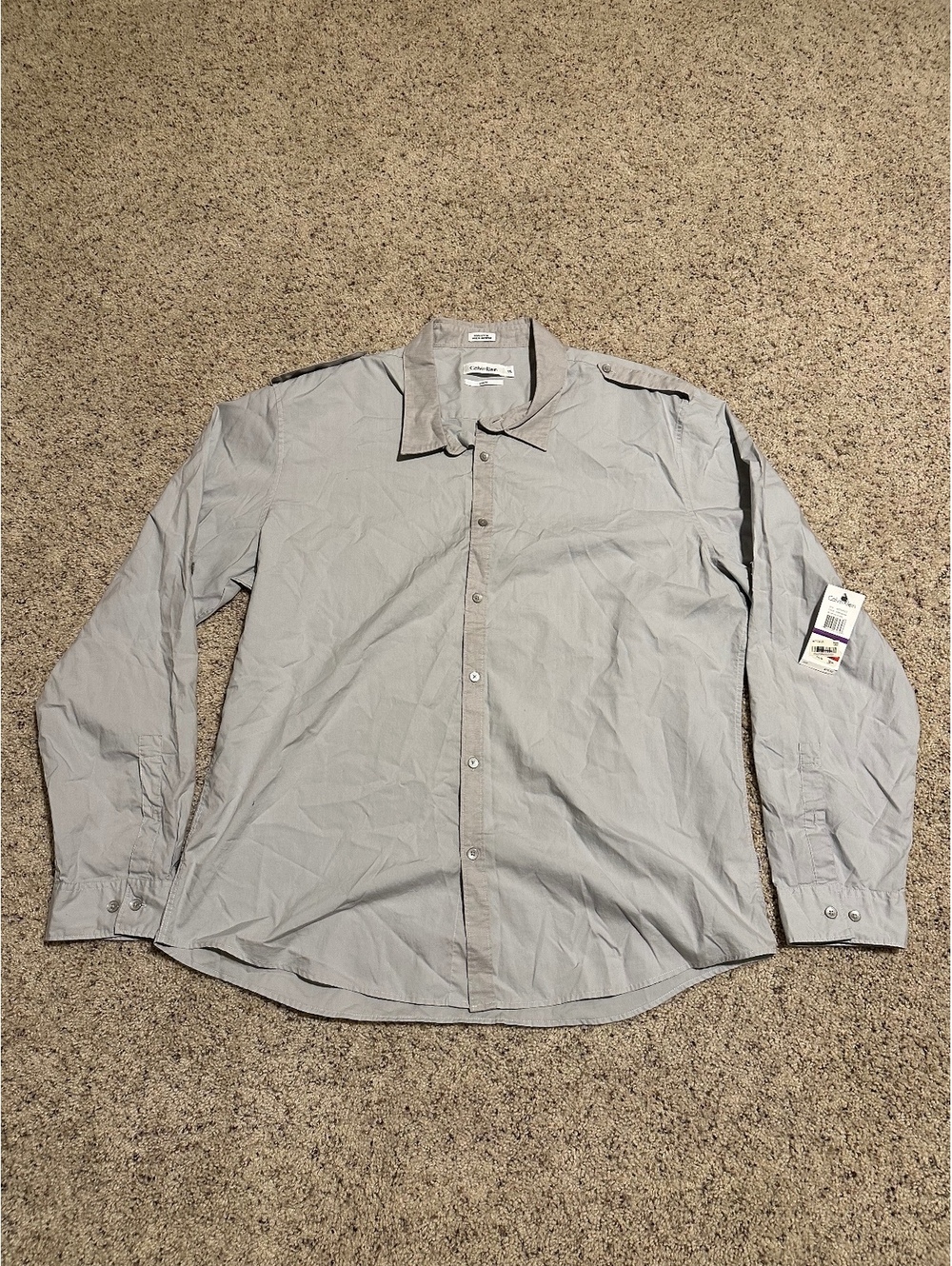 Calvin Klein Men's Button-Up Dress Shirt XXL Gray